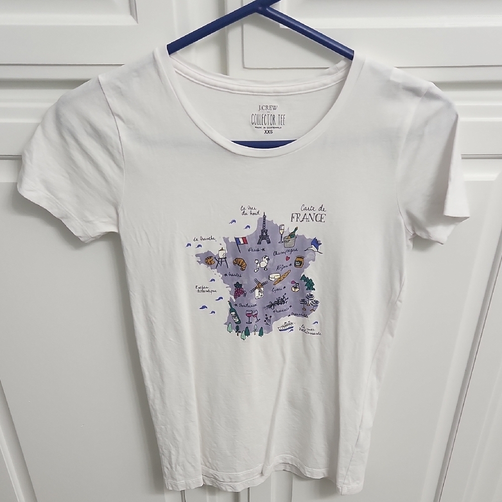 White Short Sleeve Tee with Graphic Design
